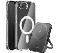 Pack MagSafe iPhone 16e avec Coque Bi-matière et Powerbank 5000 mAh Swissten Transparent Transparent
