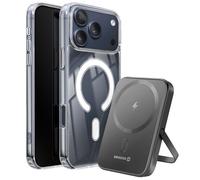 Pack MagSafe iPhone 17 Pro avec Coque Bi-matière et Powerbank 5000 mAh Swissten Transparent