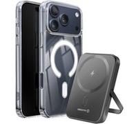 Pack MagSafe iPhone 17 Pro Max avec Coque Bi-matière et Powerbank 5000 mAh Swissten Transparent