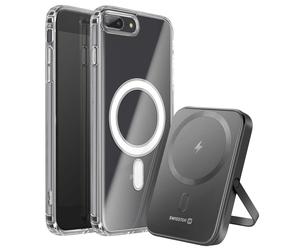 Pack MagSafe iPhone 8 Plus avec Coque Bi-matière et Powerbank 5000 mAh Swissten Transparent