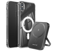 Pack MagSafe iPhone Xs Max avec Coque Bi matière et Powerbank 5000 mAh Swissten Transparent