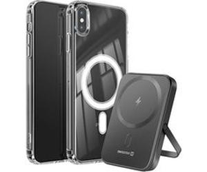 Pack MagSafe iPhone XS Max avec Coque Bi-matière et Powerbank 5000 mAh Swissten Transparent Transparent