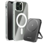 Pack MagSafe pour iPhone 11 Pro avec Coque Bi-matière et Powerbank 5000 mAh Swissten Transparent