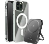 Pack MagSafe pour iPhone 11 Pro avec Coque Bi-matière et Powerbank 5000 mAh Swissten Transparent Transparent