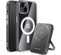 Pack MagSafe pour iPhone 13 avec Coque Bi-matière et Powerbank 5000 mAh Swissten Transparent Transparent
