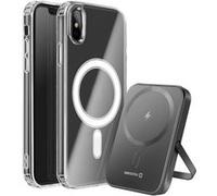 Pack MagSafe pour iPhone X avec Coque Bi-matière et Powerbank 5000 mAh Swissten Transparent Transparent