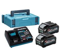 Makita Pack Énergie 40 V Max XGT Lithium-Ion (2 batteries 4 Ah + 1 chargeur) en coffret MAKPAC - 191J97-1