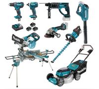 Pack MAKITA paysagiste 8 machines chantier et jardin 18V batteries 5Ah