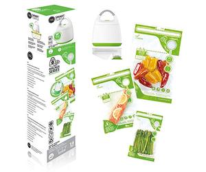 PACK MALAGA STARTER KIT FOSA pour la mise sous vide, la cuisson et la congélation sous vide. 1 pompe sous vide "TURTLE", 1 V-adaptateur et 14 sachets sous vide de tailles L,M,S (3.8L/2L/0.9L/SANS BPA)