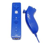 Pack Manette de Jeu Motion Plus + Nunchuk Compatible Console Couleur Bleu Foncé Bluetooth 6 Axes