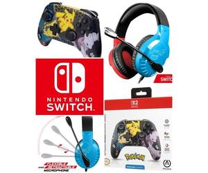 Pack Manette Pikachu Casque SWITCH 2 - Manette sans fil Bluetooth pour Nintendo Switch- Pikachu Advantage - Pokémon Méga Évolutions