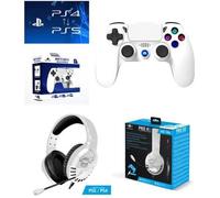 Pack Manette PS4 Bluetooth Blanche 3.5 JACK + Casque Spirit of Gamer PRO-H3 PS4-PS5 PLAYSTATION