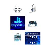 Pack Manette PS4 Manette Bluetooth BLEU CAMOUFLAGE 3.5 JACK + Casque Gamer BLANC 1702 PS4-PS5 PLAYSTATION