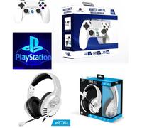 Pack Manette PS4 - PLAYSTATION - Manette Bluetooth Blanche - Casque Gamer PRO-H3 - 3.5 JACK - PS4-PS5
