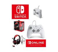 Pack Manette SWITCH Filaire Nintendo BLANCHE MATE Officielle + Casque Gamer PRO H3 Rouge SPIRIT OF GAMER SWITCH