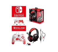 Pack Manette SWITCH Filaire Nintendo MARIO ROUGE ET BLANC Officielle + Casque Gamer PRO H3 Rouge SPIRIT OF GAMER SWITCH
