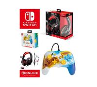 Pack Manette SWITCH Filaire Nintendo Pokémon Pikachu CHARGE Officielle + Casque Gamer PRO H3 Rouge SPIRIT OF GAMER SWITCH