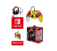 Pack Manette SWITCH Filaire Nintendo POKEMON PIKACHU POP ART Officielle + Casque Gamer PRO H3 Rouge SPIRIT OF GAMER SWITCH