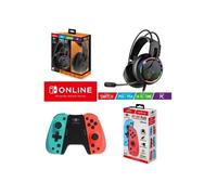 Pack Manettes SWITCH iiCon Joycon ROUGE BLEU V2 pour Nintendo SWITCH let?s go + Casque Spirit of gamer PRO H7