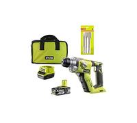 Pack Marteau perforateur RYOBI 18V One+ - 1 batterie LithiumPlus 2.5Ah - Kit 3 burins SDS+ - RAKSPC03