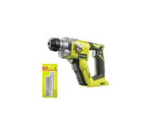 Pack Marteau perforateur RYOBI 18V One+ sans batterie ni chargeur R18SDS-0 - Kit 3 forets RYOBI plus 2 burins SDS+ - RAKSP05