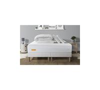 PACK Matelas 180x200 + double sommiers 90x200 Memo Bio Mousse à mémoire de forme 5 zones de confort Maxi épaisseur + Couette +