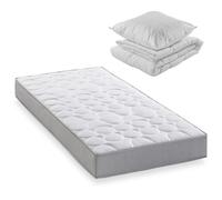 Pack matelas 90x190 cm + couette + oreiller - 330 Ressorts ensachés - 5 zones de confort - 19 cm - Ferme - Springmax