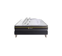 Pack matelas ACTIVE 160x200 + sommier noir + Couette + 2 oreillers