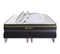 Pack matelas ACTIVE 180x200 + double sommiers noir 90x200 + Couette + 2 oreillers