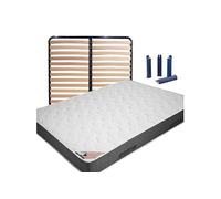 BERMUDES - Pack Matelas + AltoLattes 140x190 + Pieds -