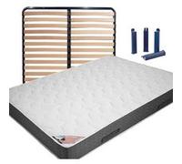 BERMUDES - Pack Matelas + AltoLattes 140x190 + Pieds -