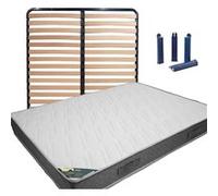 Ensemble matelas et sommier Altobuy JAVA - Pack Matelas + AltoLattes 140x200 + Pieds -