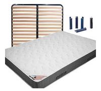 Ensemble matelas et sommier Altobuy BERMUDES - Pack Matelas + AltoLattes 160x200 + Pieds -