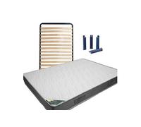 Ensemble matelas et sommier Altobuy JAVA - Pack Matelas + AltoLattes 90x190 + Pieds -
