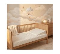 Pack Matelas Bébé 60x120 + Plan Incliné Étoiles Dorées + Protège-Matelas - Déhoussable et Sain
