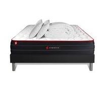 Pack matelas BOOST 140x190 + sommier noir + Couette + 2 oreillers G