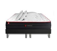 Pack matelas BOOST 180x200 + double sommiers noir 90x200 + Couette + 2 oreillers