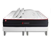 Pack matelas BOOST 200x200 + double sommiers blanc 100x200 + Couette + 2 oreillers