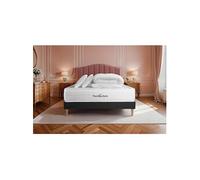 Pack Matelas Buckingham - Mémoire de forme - Ep : 30cm - Sommier kit Noir avec couette et 2 oreillers