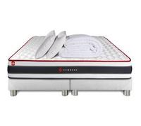 Pack Matelas Energy 160x200 + Double sommiers Blanc 80x200 + Couette + 2 oreillers | Epaisseur : 22 cm | Confort : Ferme
