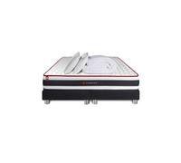 Pack matelas ENERGY 160x200 + double sommiers noir 80x200 + Couette + 2 oreillers
