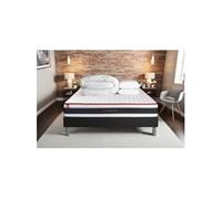 Pack Matelas Energy - Ressorts ensachés et mémoire de forme - Ep : 22cm - Sommier kit Noir avec couette et 2 oreillers