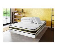 Pack matelas FLEXY 140x200 + sommier + Couette + 2 oreillers