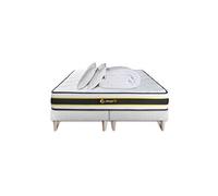 Pack matelas FLEXY 160x200 + double sommiers blanc 80x200 + Couette + 2 oreillers