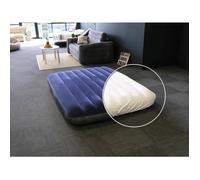 Pack Matelas Gonflable Classic Downy 2 Places Intex + Drap Housse Blanc