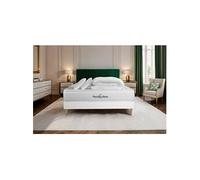 Pack Matelas Lancaster - Ressorts ensachés et mémoire de forme - Ep : 22cm - Sommier kit Blanc avec couette et 2 oreillers G