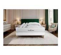 Pack prêt a dormir 200x200 matelas LANCASTER ressorts ensaches et memoire de forme + sommier kit blanc + Couette + 2 oreillers