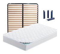 CHYPRE - Pack Matelas + Lattes 120x190 + Pieds - Altobuy