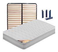 Ensemble matelas et sommier Altobuy TAHITI - Pack Matelas + Lattes 140x190 + Pieds -