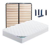 CHYPRE - Pack Matelas + Lattes 160x200 + Pieds -